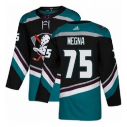 Youth Adidas Anaheim Ducks 75 Jaycob Megna Authentic Black Teal Third NHL Jersey 