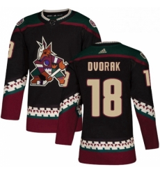 Mens Adidas Arizona Coyotes 18 Christian Dvorak Authentic Black Alternate NHL Jersey 