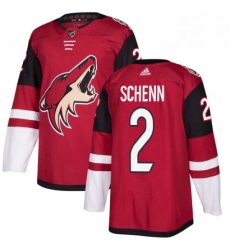 Mens Adidas Arizona Coyotes 2 Luke Schenn Premier Burgundy Red Home NHL Jersey 