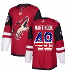 Youth Adidas Arizona Coyotes 48 Jordan Martinook Authentic Red USA Flag Fashion NHL Jersey 