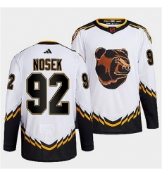 Men Boston Bruins 92 Tomas Nosek White 2022 Reverse Retro Stitched Jersey