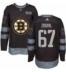 Mens Adidas Boston Bruins 67 Jakub Zboril Authentic Black 1917 2017 100th Anniversary NHL Jersey 