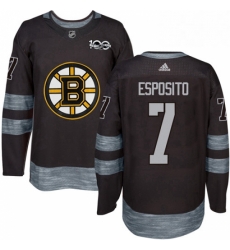 Mens Adidas Boston Bruins 7 Phil Esposito Premier Black 1917 2017 100th Anniversary NHL Jersey 