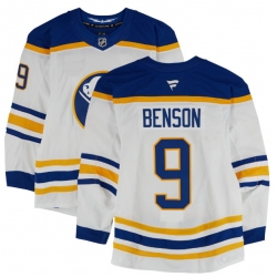 Men Buffalo Sabres 9 Zach Benson White Stitched Hockey Jersey