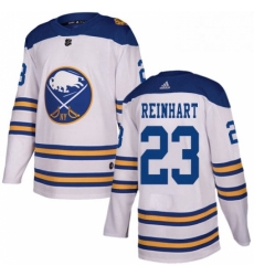 Mens Adidas Buffalo Sabres 23 Sam Reinhart Authentic White 2018 Winter Classic NHL Jersey 