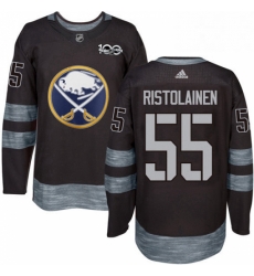 Mens Adidas Buffalo Sabres 55 Rasmus Ristolainen Authentic Black 1917 2017 100th Anniversary NHL Jersey 