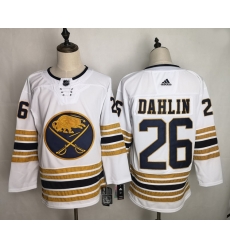 Sabres 26 Rasmus Dahlin White 50th Anniversary Adidas Jersey