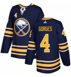 Youth Adidas Buffalo Sabres 4 Josh Gorges Premier Navy Blue Home NHL Jersey 