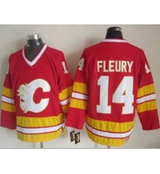 Calgary Flames #14 Theoren Fleury Red CCM Throwback Stitched NHL Jersey