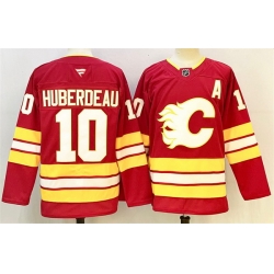 Men Calgary Flames 10 Jonathan Huberdeau Jonathan Huberdeau Red 2024 25 Home Stitched Hockey Jersey