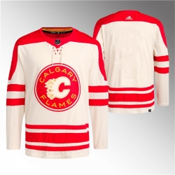 Men Calgary Flames Blank 2023 Cream Classic Primegreen Stitched Jersey