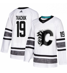 Mens Adidas Calgary Flames 19 Matthew Tkachuk White 2019 All Star Game Parley Authentic Stitched NHL Jersey 