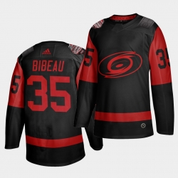 Carolina Hurricanes 35 Antoine Bibeau Black Men 2021 Stadium Series Outdoor Game Jersey