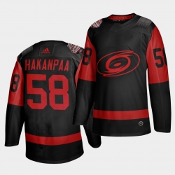 Carolina Hurricanes 58 Jani Hakanpaa Black Men 2021 Stadium Series Outdoor Game Jersey