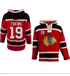 Chicago Blackhawks 19# Jonathan Toews Red Color Hooded Sweatshirt