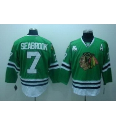 Chicago Blackhawks 7 Brent Seabrook Green Jerseys