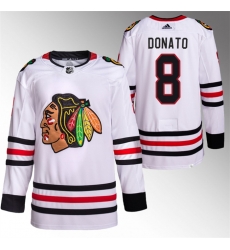 Men Chicago Blackhawks 8 Ryan Donato White Stitched Hockey Jersey