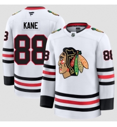 Men Chicago Blackhawks  88 Patrick Kane White 2024 25 Away Stitched Hockey Jersey