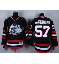 NHL chicago blackhawks #57 vanriemsdyk black jerseys[2014 new stadium]