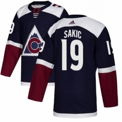 Men Adidas Colorado Avalanche 19 Joe Sakic Authentic Navy Blue Alternate NHL Jersey