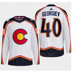 Men Colorado Avalanche 40 Alexandar Georgiev White 2022 23 Reverse Retro Stitched Jersey