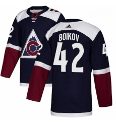 Youth Adidas Colorado Avalanche 42 Sergei Boikov Authentic Navy Blue Alternate NHL Jersey 