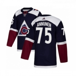 Youth Adidas Colorado Avalanche 75 Justus Annunen Premier Navy Blue Alternate NHL Jersey 