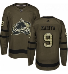 Youth Adidas Colorado Avalanche 9 Paul Kariya Premier Green Salute to Service NHL Jersey 