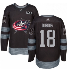 Mens Adidas Columbus Blue Jackets 18 Pierre Luc Dubois Authentic Black 1917 2017 100th Anniversary NHL Jersey 