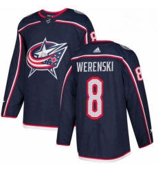 Mens Adidas Columbus Blue Jackets 8 Zach Werenski Authentic Navy Blue Home NHL Jersey 