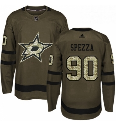 Mens Adidas Dallas Stars 90 Jason Spezza Authentic Green Salute to Service NHL Jersey 