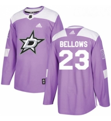 Youth Adidas Dallas Stars 23 Brian Bellows Authentic Purple Fights Cancer Practice NHL Jersey 