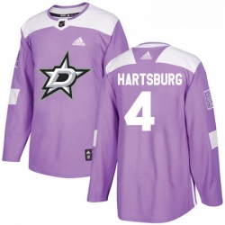 Youth Adidas Dallas Stars 4 Craig Hartsburg Authentic Purple Fights Cancer Practice NHL Jersey 