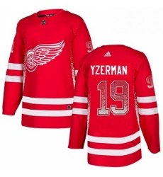 Mens Adidas Detroit Red Wings 19 Steve Yzerman Authentic Red Drift Fashion NHL Jersey 