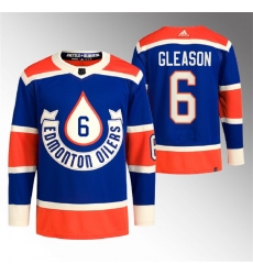 Men Edmonton Oilers 6 Ben Gleason 2023 Royal Heritage Classic Primegreen Stitched Jersey