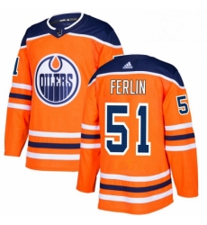 Mens Adidas Edmonton Oilers 51 Brian Ferlin Premier Orange Home NHL Jersey 