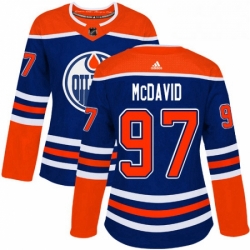 Womens Adidas Edmonton Oilers 97 Connor McDavid Authentic Royal Blue Alternate NHL Jersey 