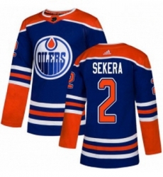 Youth Adidas Edmonton Oilers 2 Andrej Sekera Authentic Royal Blue Alternate NHL Jersey 