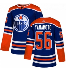 Youth Adidas Edmonton Oilers 56 Kailer Yamamoto Authentic Royal Blue Alternate NHL Jersey 