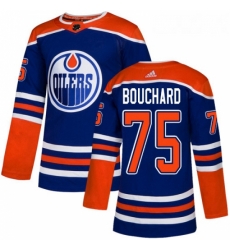 Youth Adidas Edmonton Oilers 75 Evan Bouchard Authentic Royal Blue Alternate NHL Jersey 