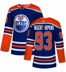 Youth Adidas Edmonton Oilers 93 Ryan Nugent Hopkins Authentic Royal Blue Alternate NHL Jersey 