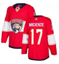 Youth Adidas Florida Panthers 17 Derek MacKenzie Authentic Red Home NHL Jersey 