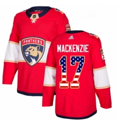 Youth Adidas Florida Panthers 17 Derek MacKenzie Authentic Red USA Flag Fashion NHL Jersey 