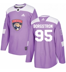 Youth Adidas Florida Panthers 95 Henrik Borgstrom Authentic Purple Fights Cancer Practice NHL Jersey 