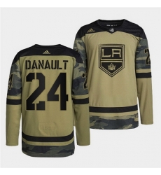 Men Los Angeles Kings 24 Phillip Danault 2022 Camo Military Appreciation Night Stitched jersey