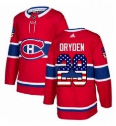 Mens Adidas Montreal Canadiens 29 Ken Dryden Authentic Red USA Flag Fashion NHL Jersey 