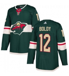 Men Minnesota Wild 12 Matt Boldy Green Stitched Jerse