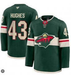 Men Minnesota Wild Quinn Hughes #43 Green 2024 25 Home Stitched Hockey Jersey