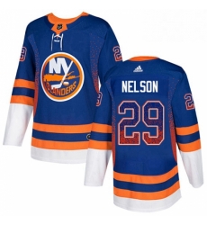 Mens Adidas New York Islanders 29 Brock Nelson Authentic Royal Blue Drift Fashion NHL Jersey 