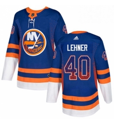 Mens Adidas New York Islanders 40 Robin Lehner Authentic Royal Blue Drift Fashion NHL Jersey 